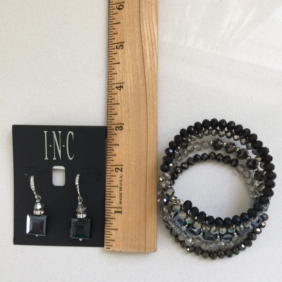 INC International Concepts Earrings and Bracelet Set Beaded Rhinestones Sparkle - Picture 2 of 10